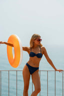 Azurée navy ruched bandeau bikini by Sofia Godinho, view 3